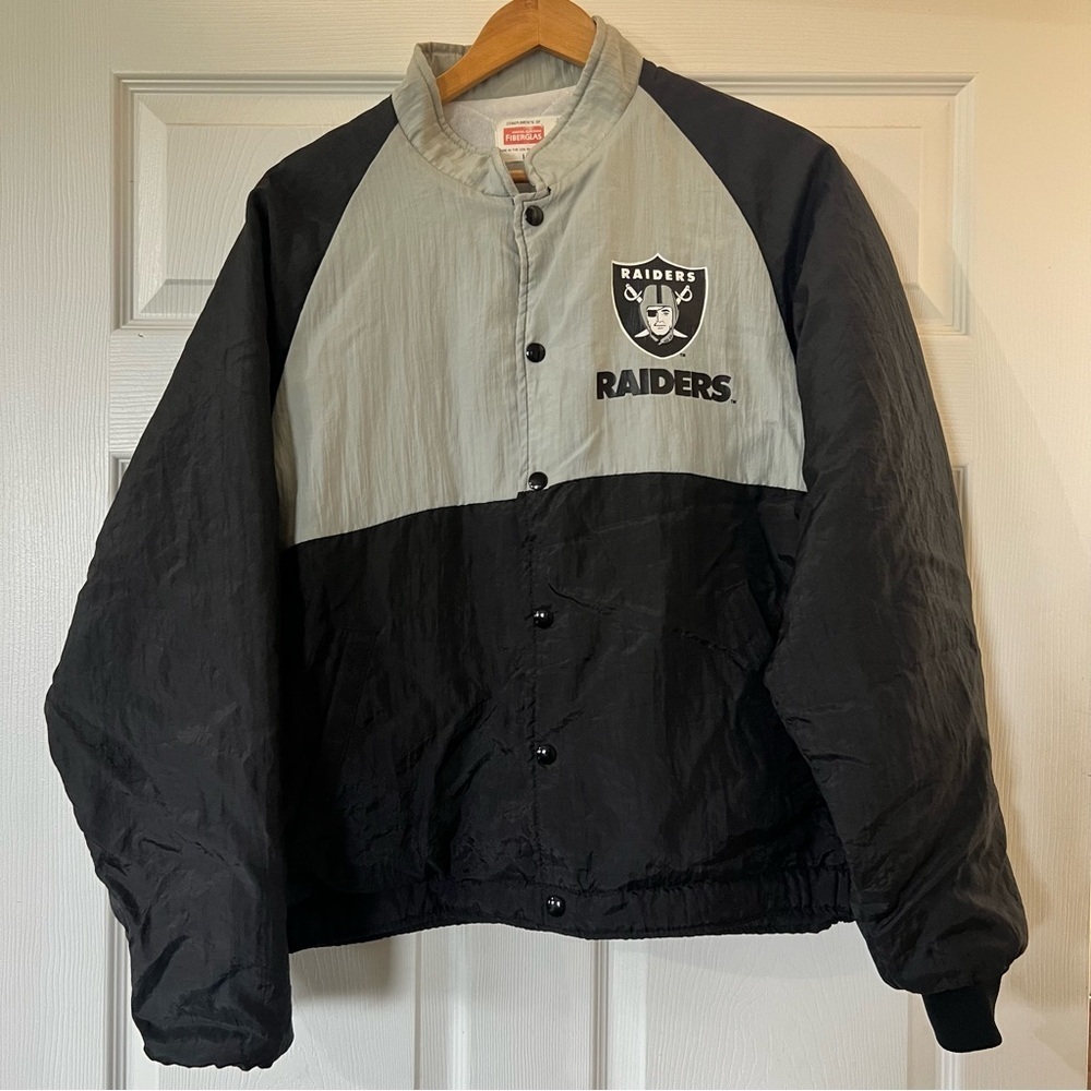 Vintage Raiders coat jacket Fiberglas size large